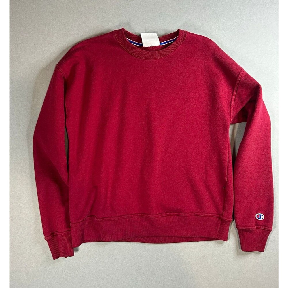 Champion Authentic Athleticwear Men's S Red Crewneck Pullover Fleece Logo